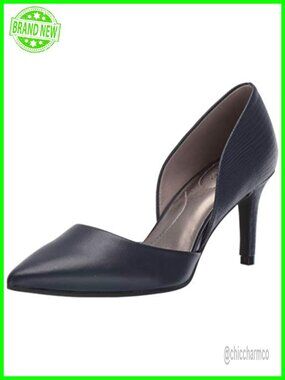 Leather Pointed Toe D'Orsay Heel Pump with Wrapped Heel